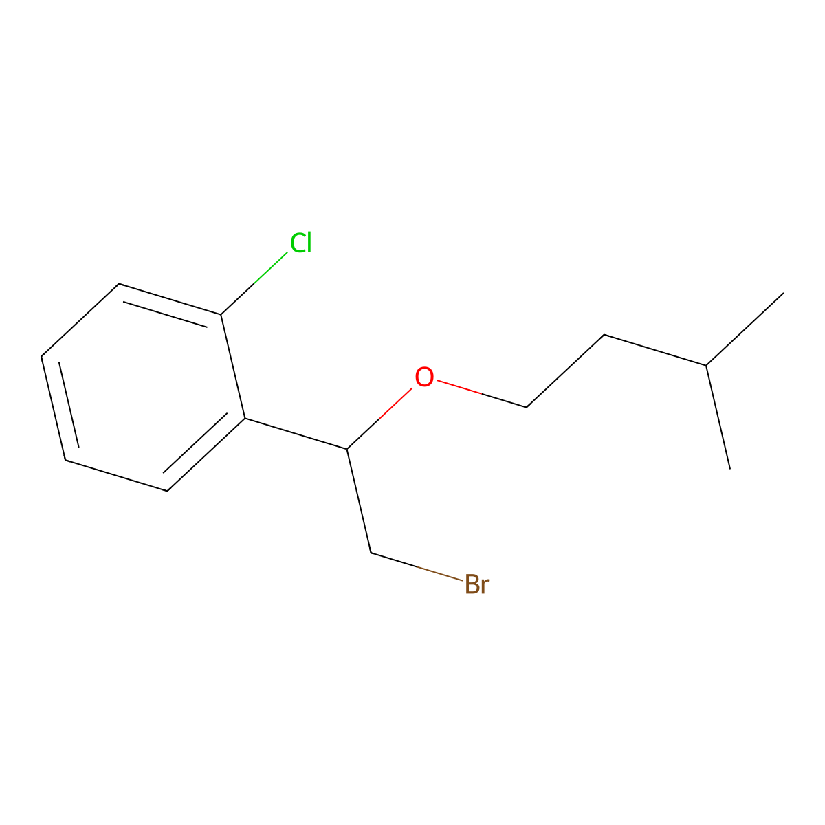 1-[2-Bromo-1-(3-methylbutoxy)ethyl]-2-chlorobenzene molecular structure, CAS 1339133-92-4