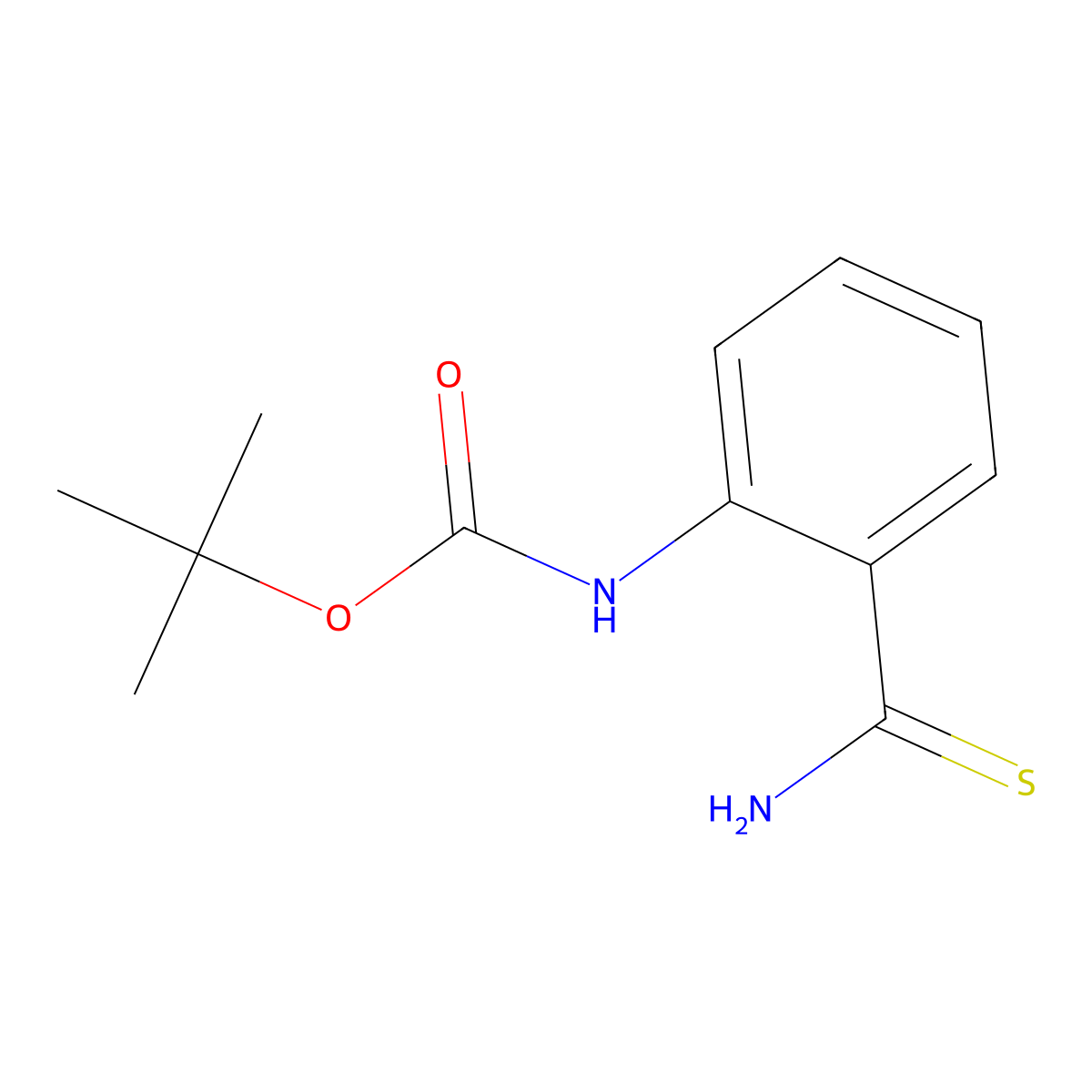 tert-butyl N-(2-carbamothioylphenyl)carbamate molecular structure, CAS 1339134-43-8