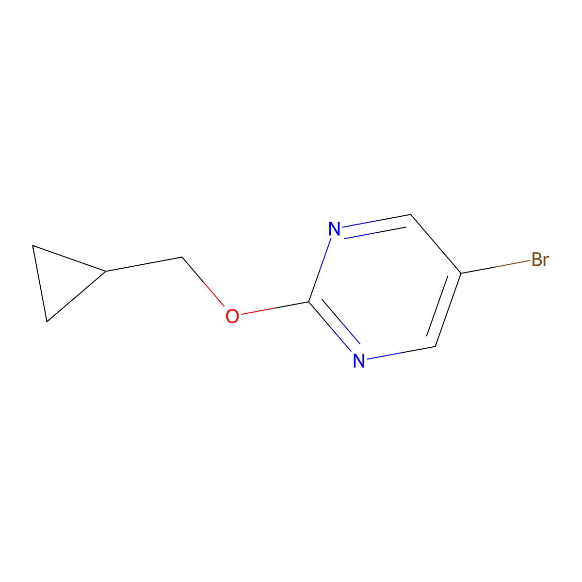 5-Bromo-2-(cyclopropylmethoxy)pyrimidine molecular structure, CAS 1339137-63-1