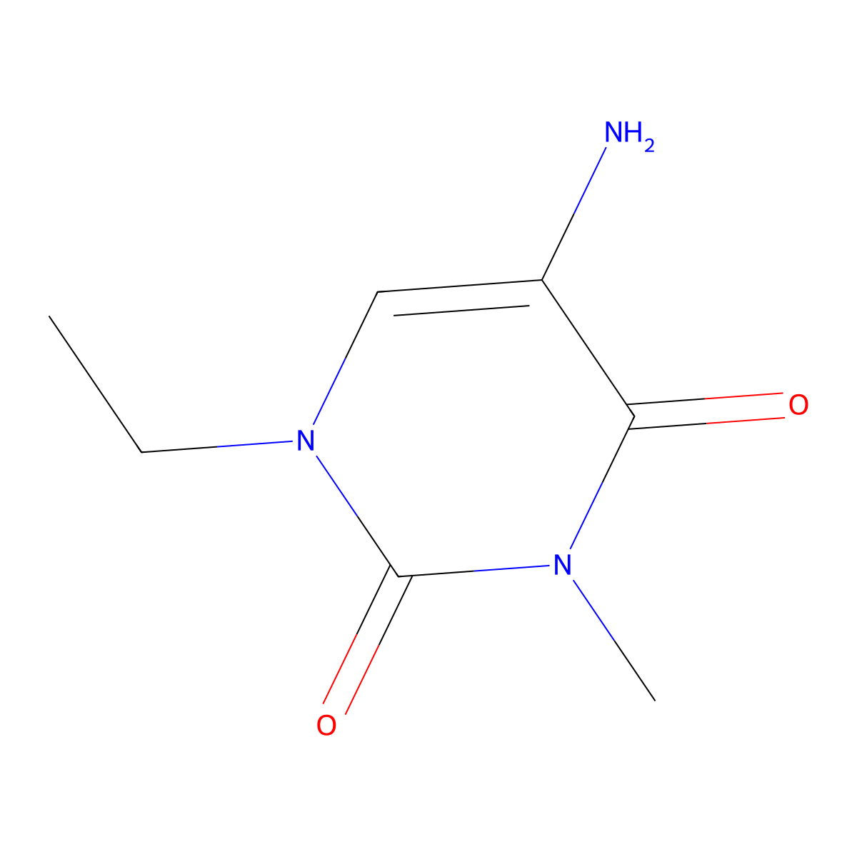 5-Amino-1-ethyl-3-methyl-1,2,3,4-tetrahydropyrimidine-2,4-dione molecular structure, CAS 1339137-77-7
