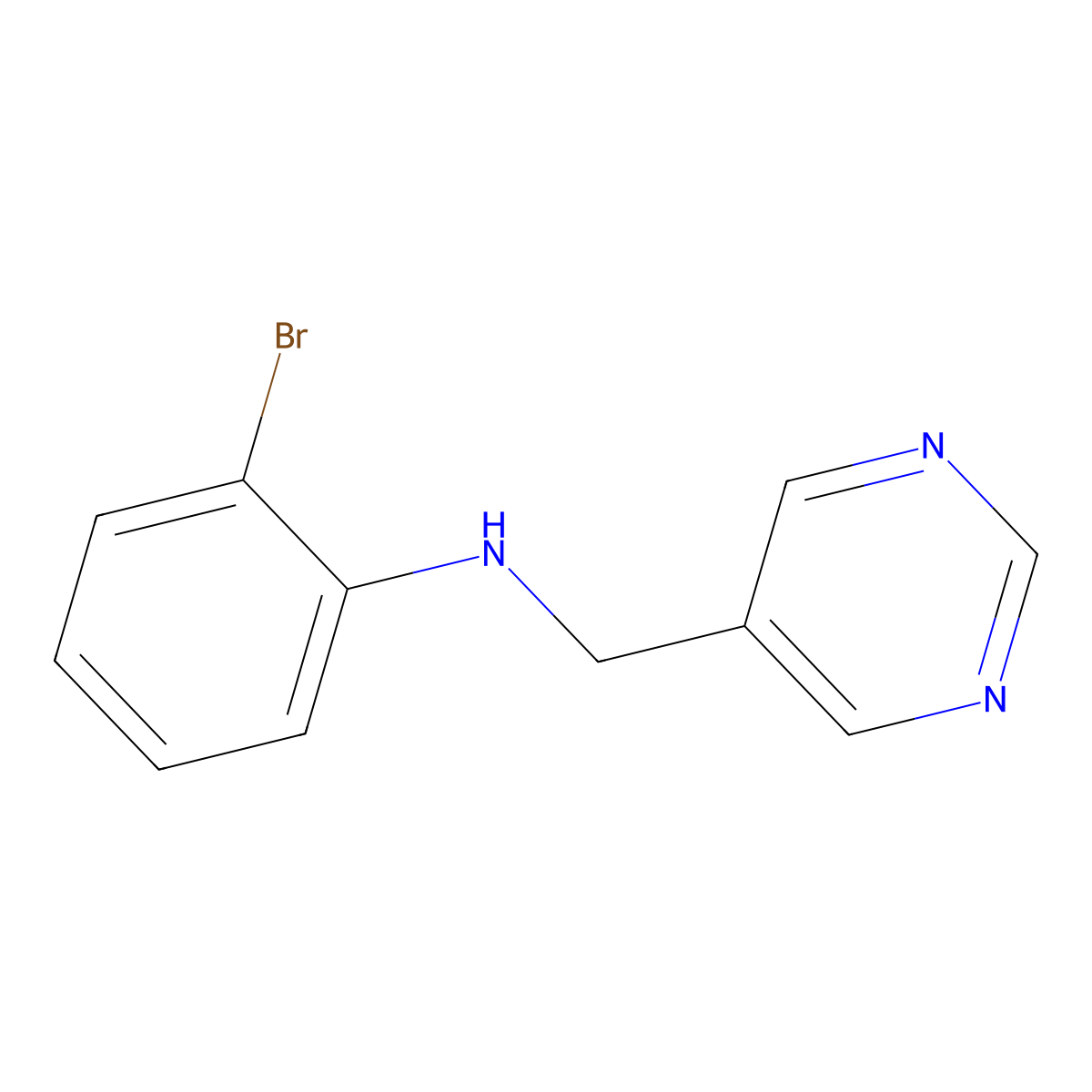 2-bromo-N-(pyrimidin-5-ylmethyl)aniline molecular structure, CAS 1339137-87-9
