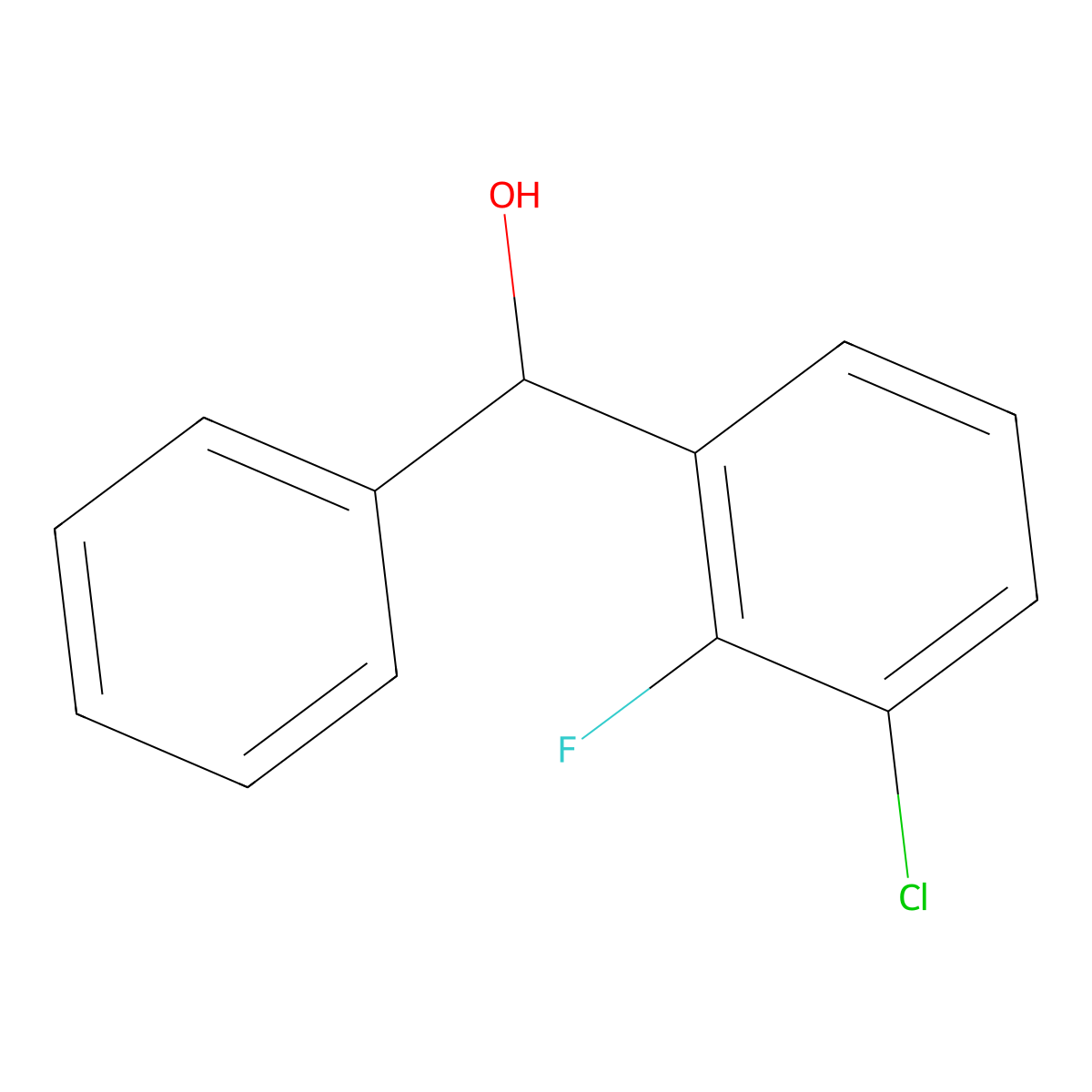 (3-Chloro-2-fluorophenyl)(phenyl)methanol molecular structure, CAS 1339138-88-3
