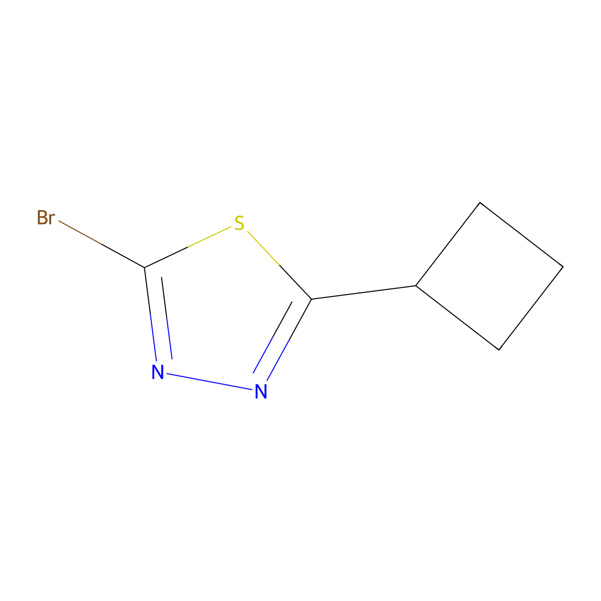 2-Bromo-5-cyclobutyl-1,3,4-thiadiazole molecular structure, CAS 1339139-81-9