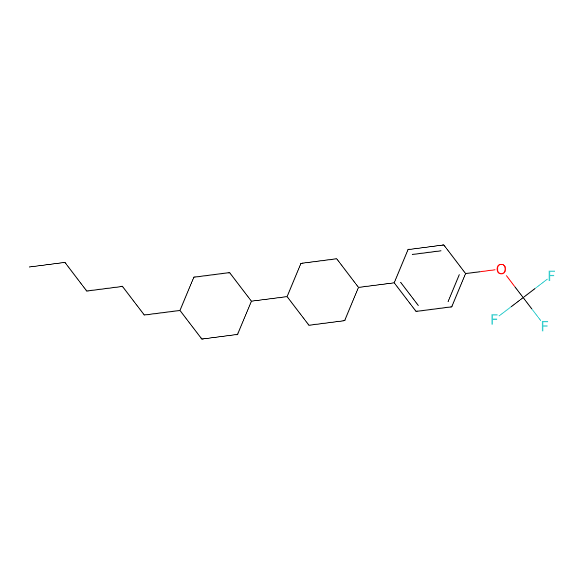 1,1'-Bicyclohexyl, 4-pentyl-4'-[4-(trifluoromethoxy)phenyl]- molecular structure, CAS 133914-49-5