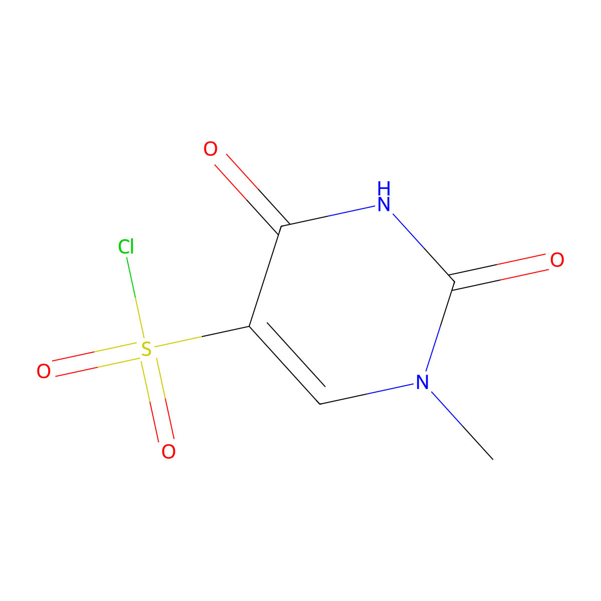 1-Methyl-2,4-dioxo-1,2,3,4-tetrahydropyrimidine-5-sulfonyl chloride molecular structure, CAS 1339140-89-4