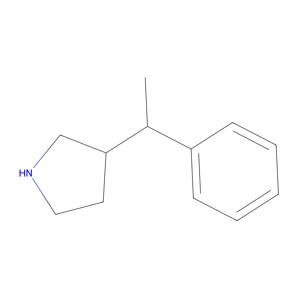 3-(1-Phenylethyl)pyrrolidine molecular structure, CAS 1339141-01-3