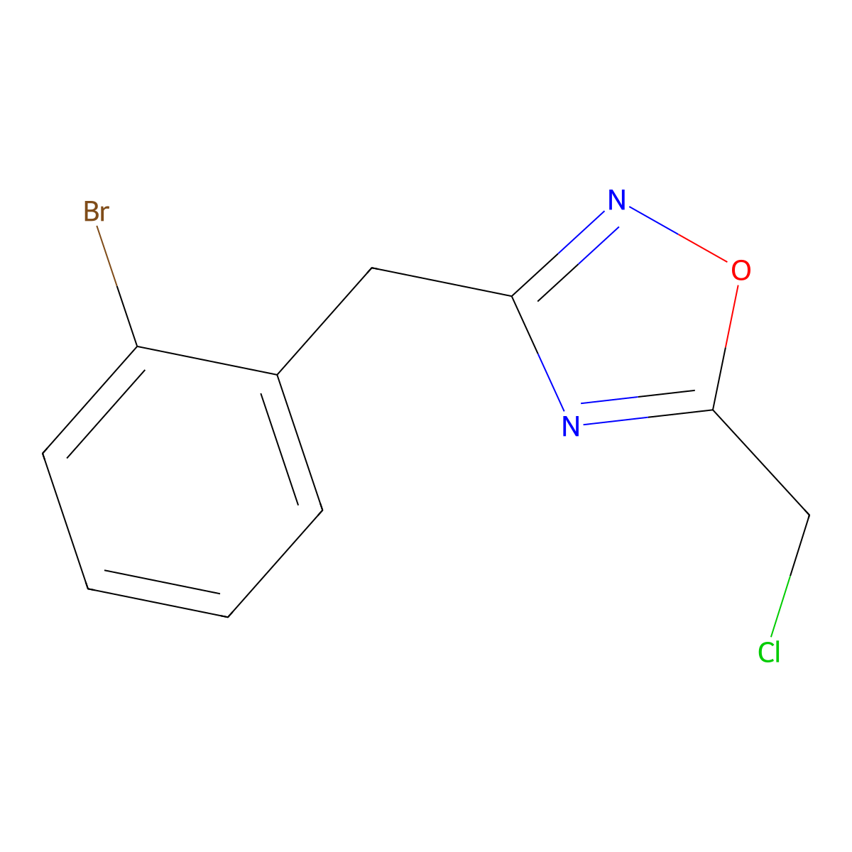 3-[(2-Bromophenyl)methyl]-5-(chloromethyl)-1,2,4-oxadiazole molecular structure, CAS 1339141-04-6