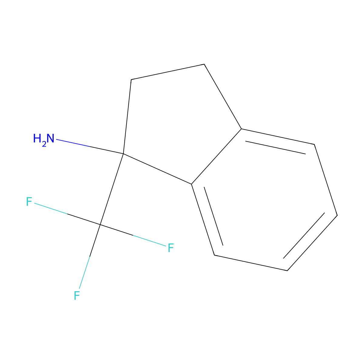 1-(trifluoromethyl)-2,3-dihydro-1H-inden-1-amine molecular structure, CAS 1339142-45-8
