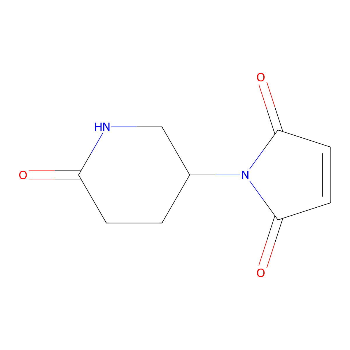 1-(6-oxopiperidin-3-yl)-2,5-dihydro-1H-pyrrole-2,5-dione molecular structure, CAS 1339146-16-5