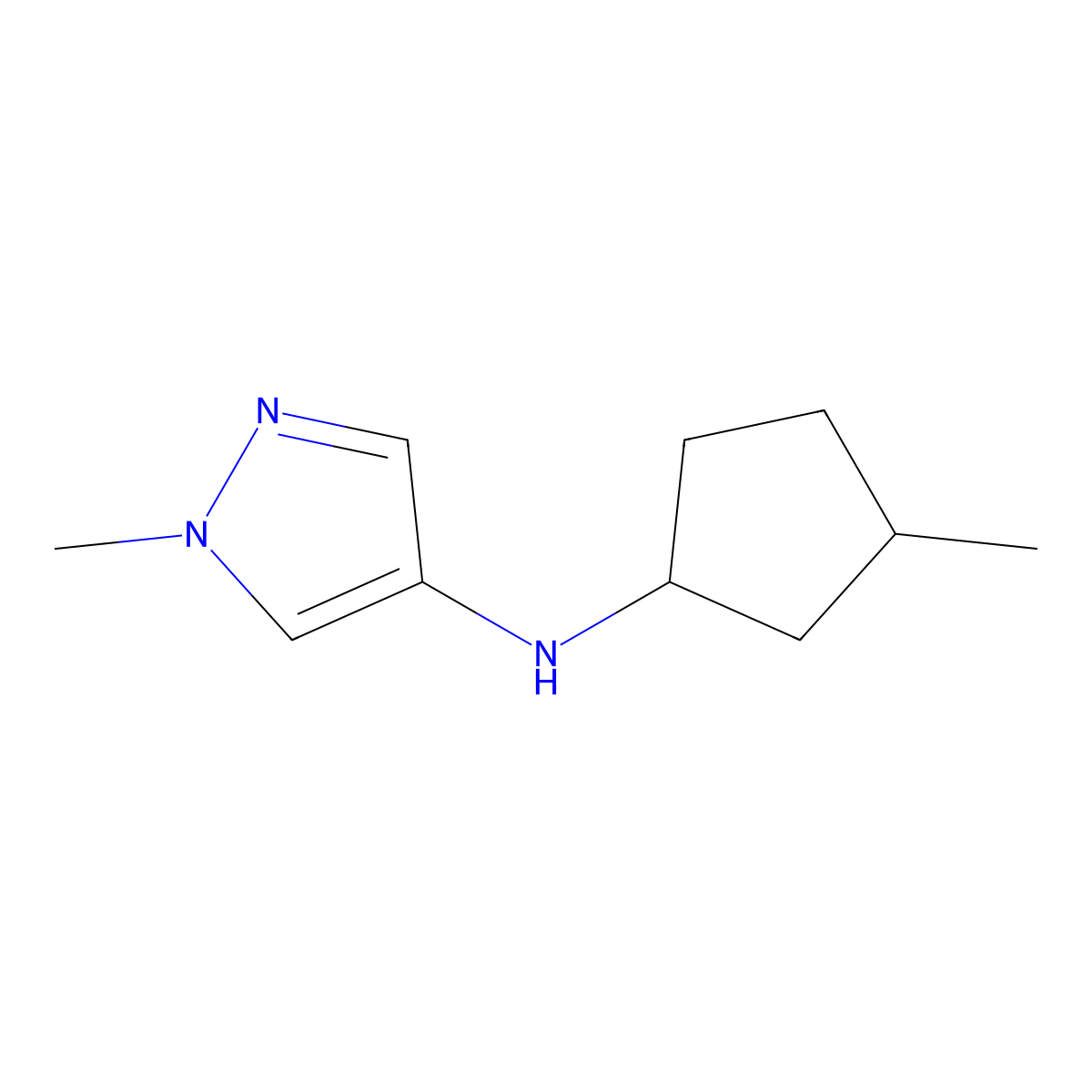 1-methyl-N-(3-methylcyclopentyl)-1H-pyrazol-4-amine molecular structure, CAS 1339146-92-7