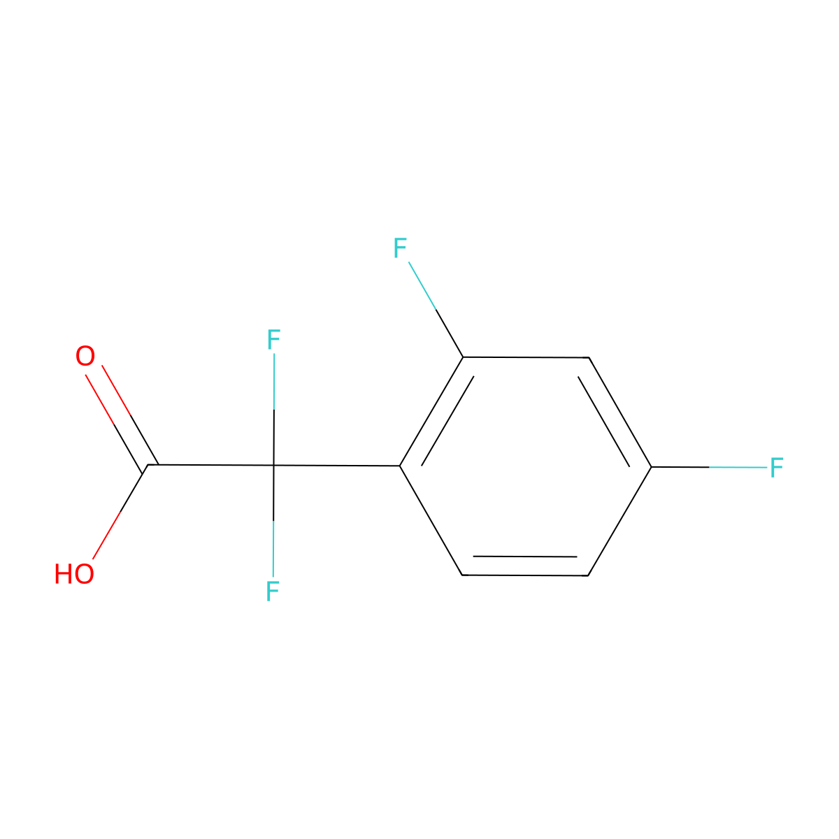 2-(2,4-Difluorophenyl)-2,2-difluoroacetic acid molecular structure, CAS 1339147-37-3
