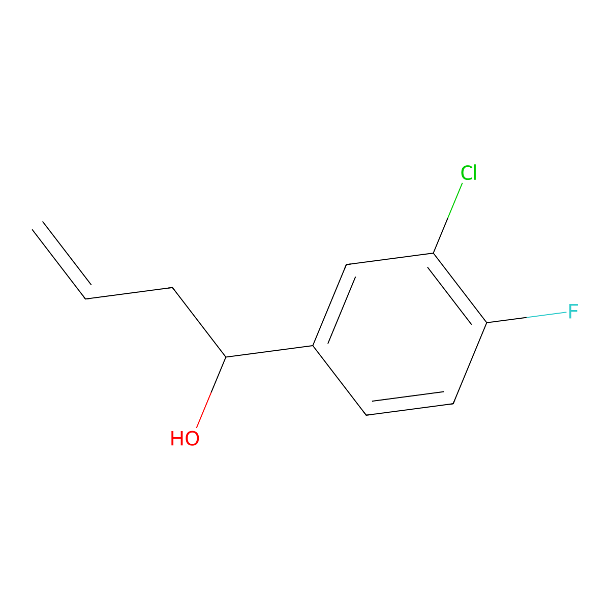 4-(3-Chloro-4-fluorophenyl)-1-buten-4-ol molecular structure, CAS 1339149-16-4