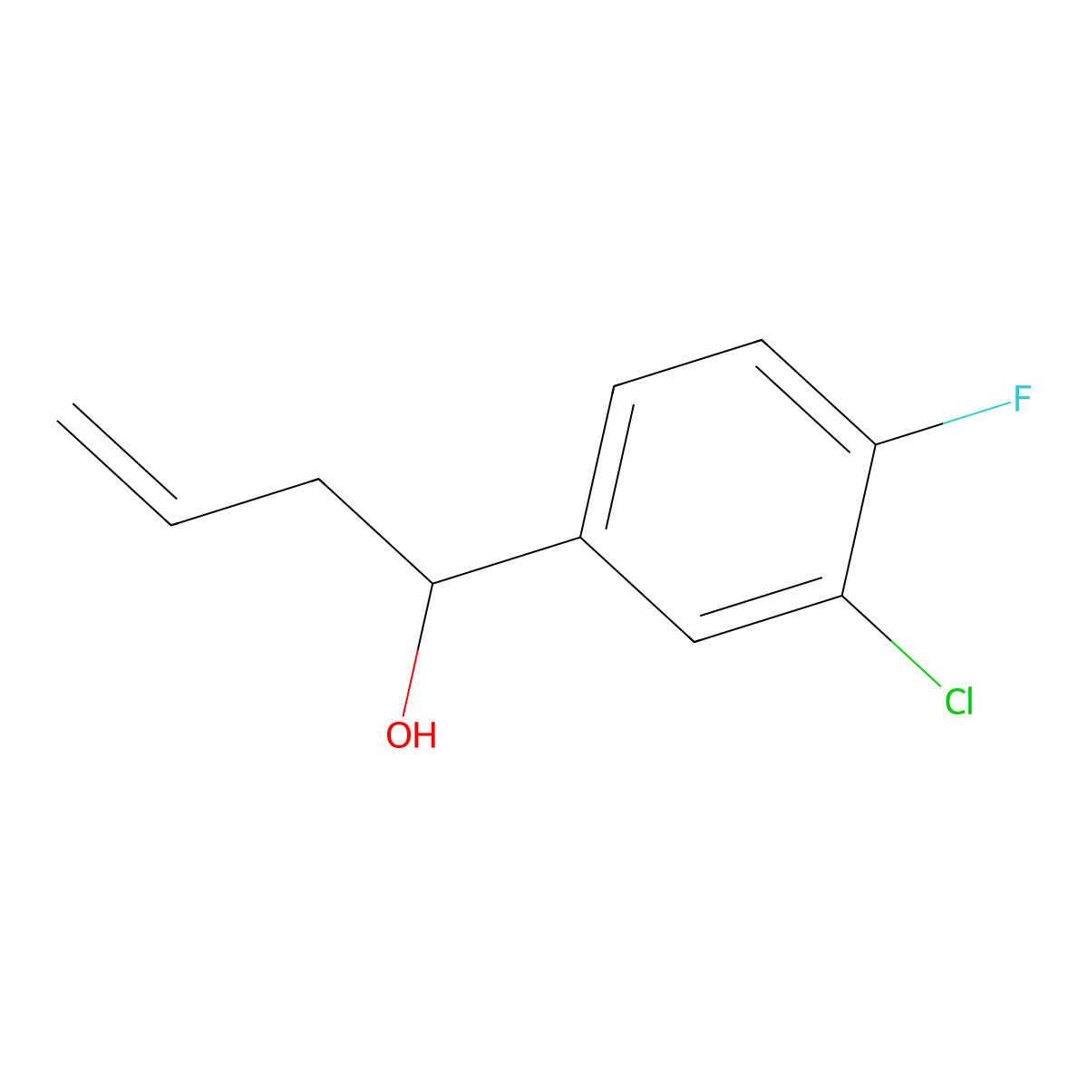 4-(3-Chloro-4-fluorophenyl)-1-buten-4-ol molecular structure, CAS 1339149-16-4