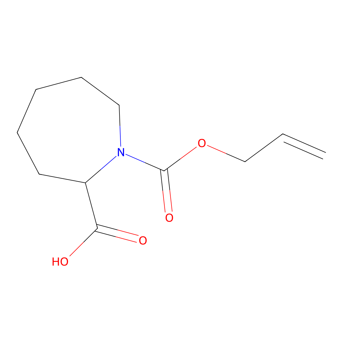 1-[(Prop-2-en-1-yloxy)carbonyl]azepane-2-carboxylic acid molecular structure, CAS 1339151-14-2