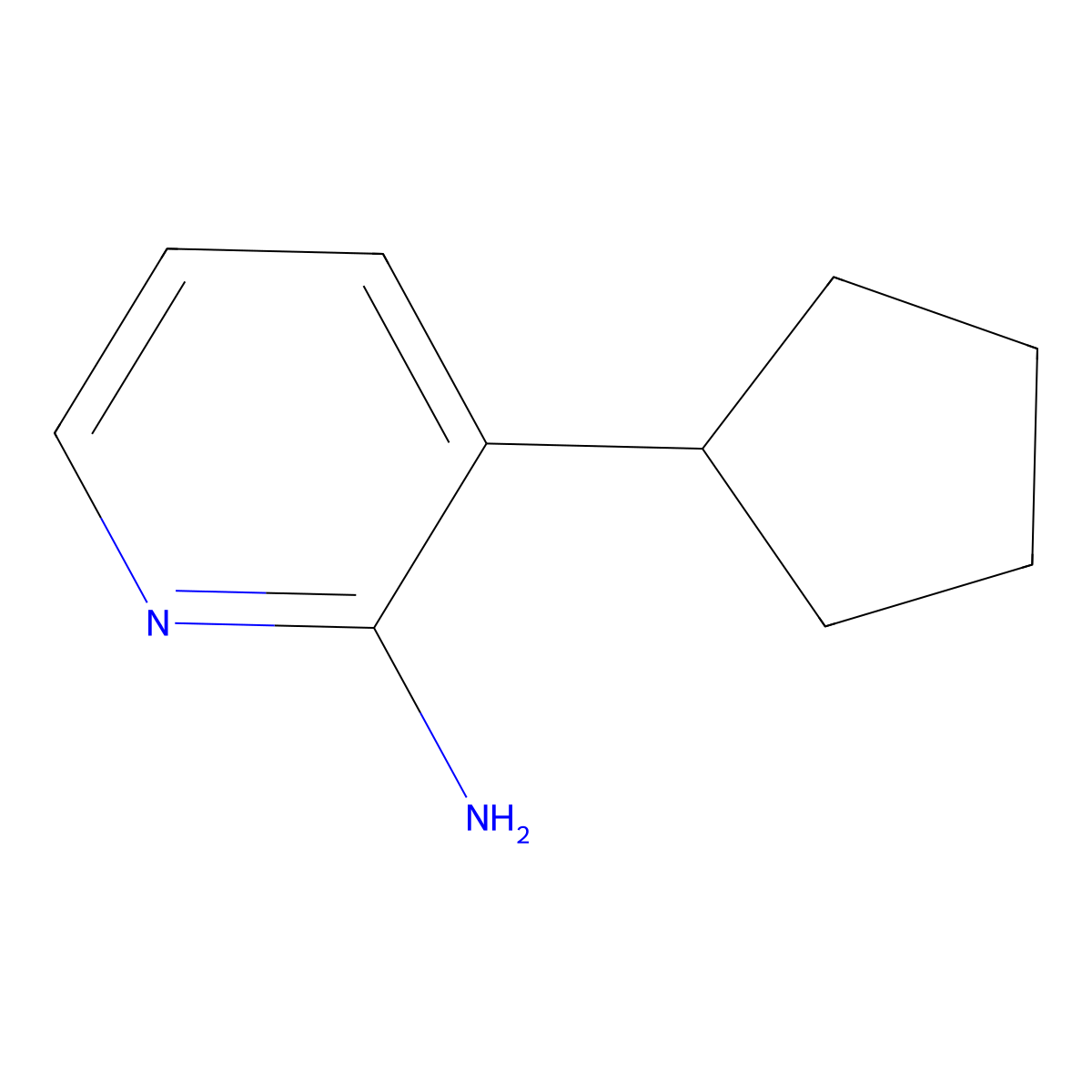 2-Amino-3-(cyclopentyl)pyridine molecular structure, CAS 1339153-09-1