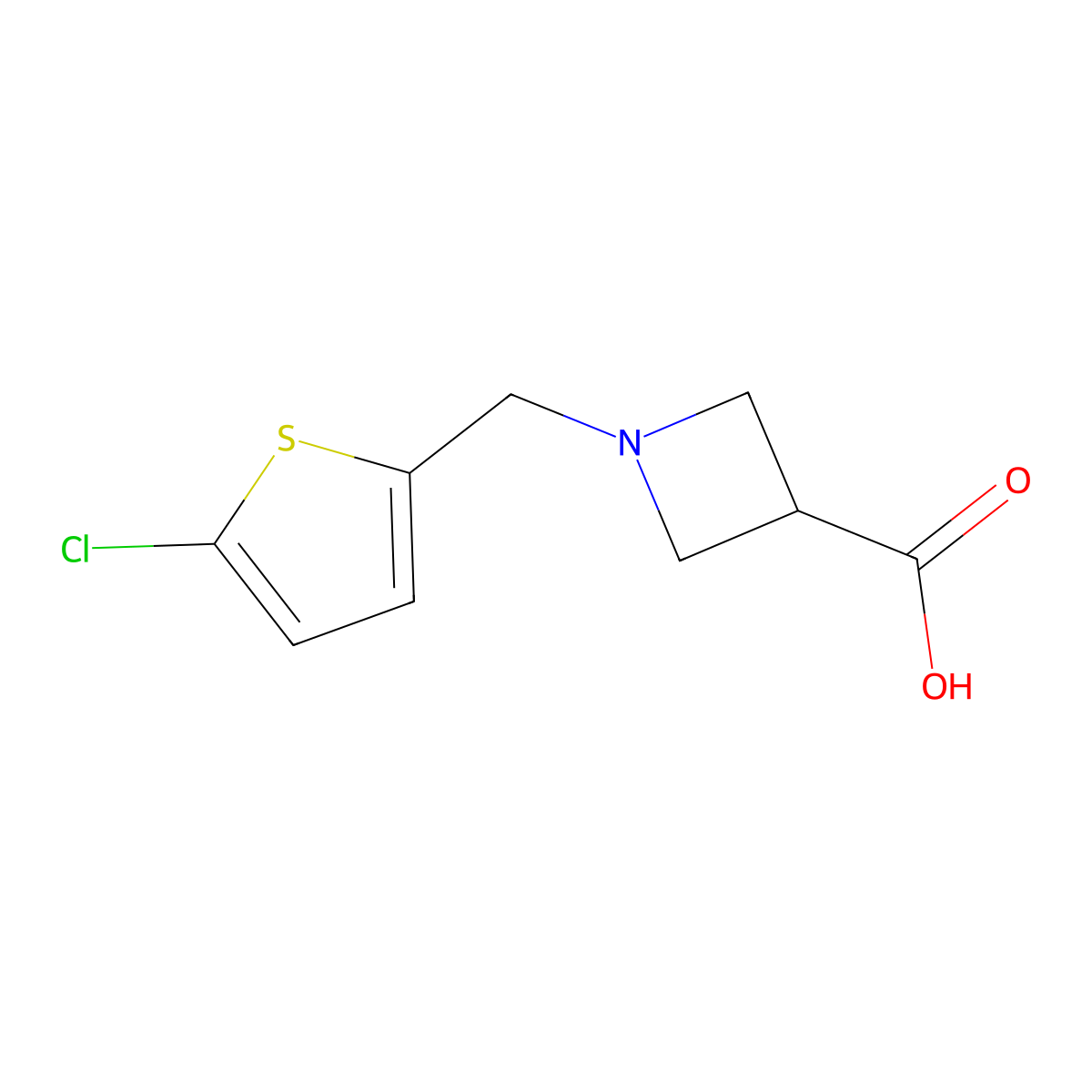 1-[(5-Chlorothiophen-2-yl)methyl]azetidine-3-carboxylic acid molecular structure, CAS 1339154-15-2