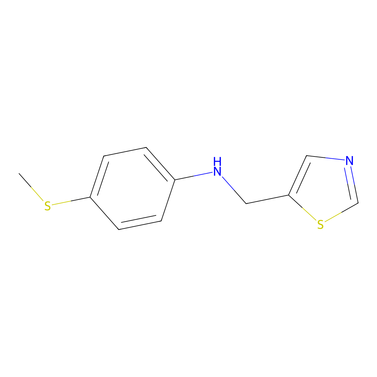 4-(methylsulfanyl)-N-[(1,3-thiazol-5-yl)methyl]aniline molecular structure, CAS 1339157-19-5