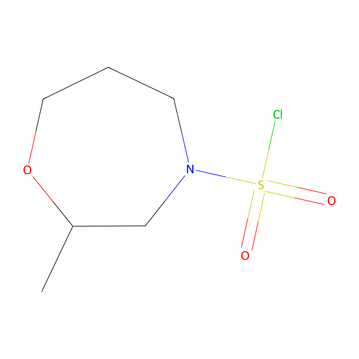 2-Methyl-1,4-oxazepane-4-sulfonyl chloride molecular structure, CAS 1339158-46-1