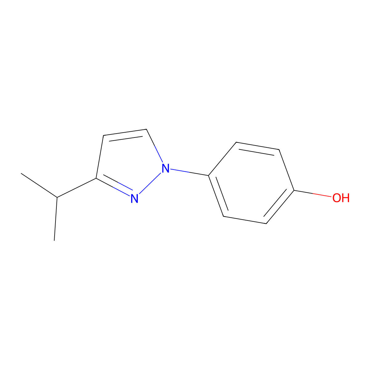 4-(3-Isopropyl-1h-pyrazol-1-yl)phenol molecular structure, CAS 1339158-51-8