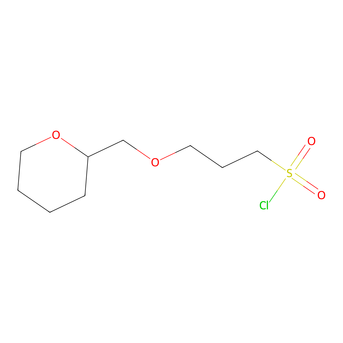 3-[(Oxan-2-yl)methoxy]propane-1-sulfonyl chloride molecular structure, CAS 1339159-55-5