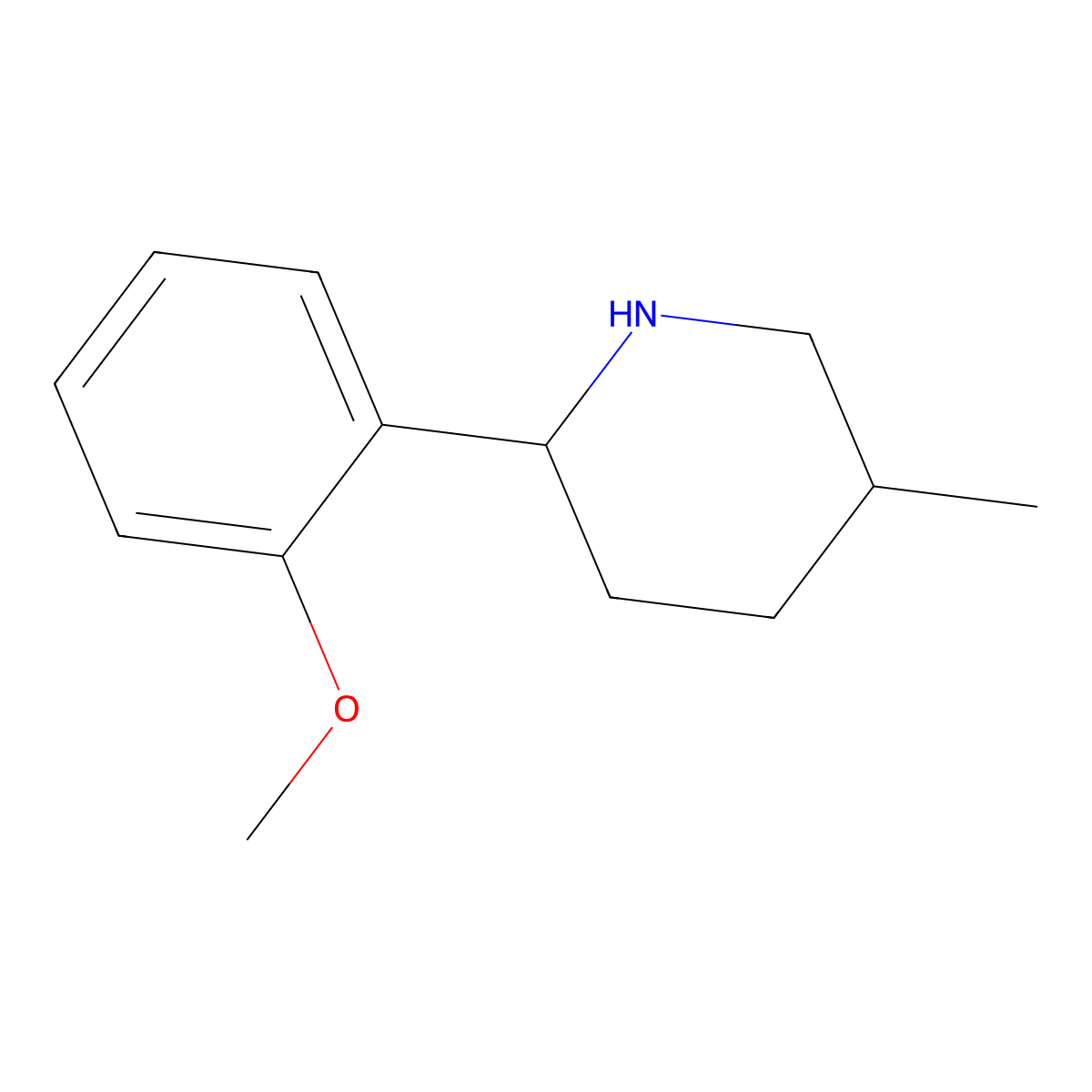 2-(2-Methoxyphenyl)-5-methylpiperidine molecular structure, CAS 1339159-86-2