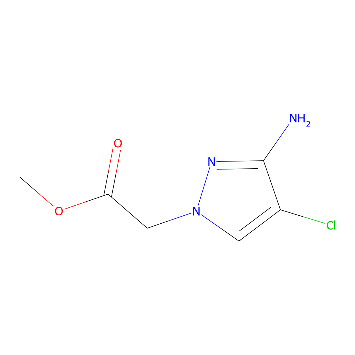 methyl 2-(3-amino-4-chloro-1H-pyrazol-1-yl)acetate molecular structure, CAS 1339160-83-6
