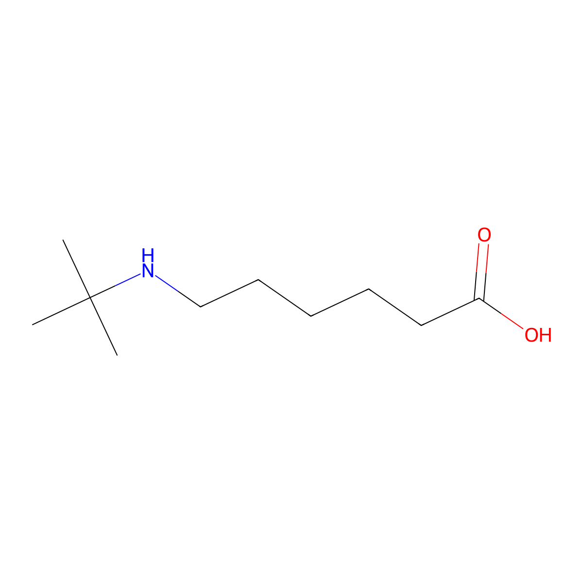 6-(Tert-butylamino)hexanoic acid molecular structure, CAS 1339161-82-8