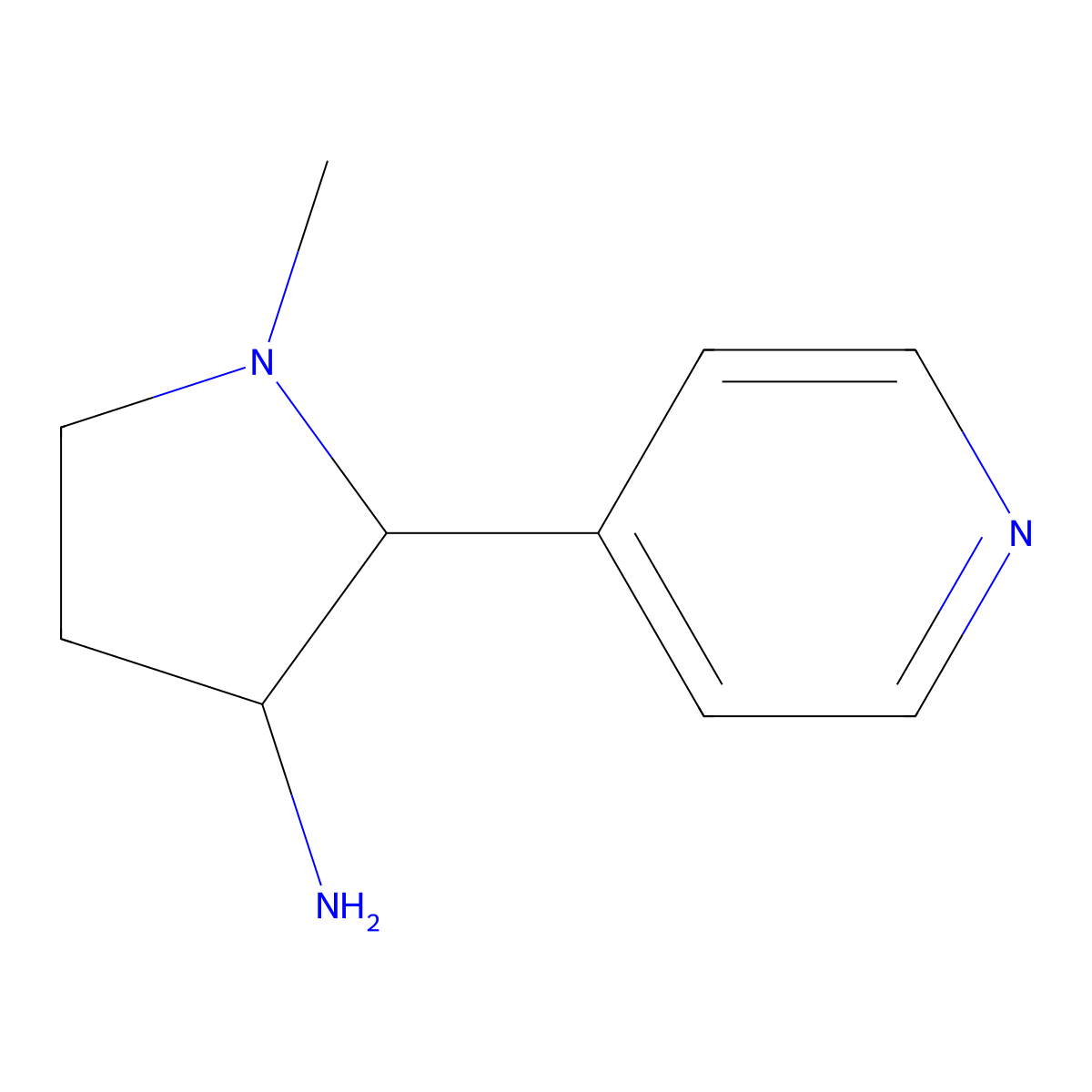1-Methyl-2-(pyridin-4-yl)pyrrolidin-3-amine molecular structure, CAS 1339161-83-9