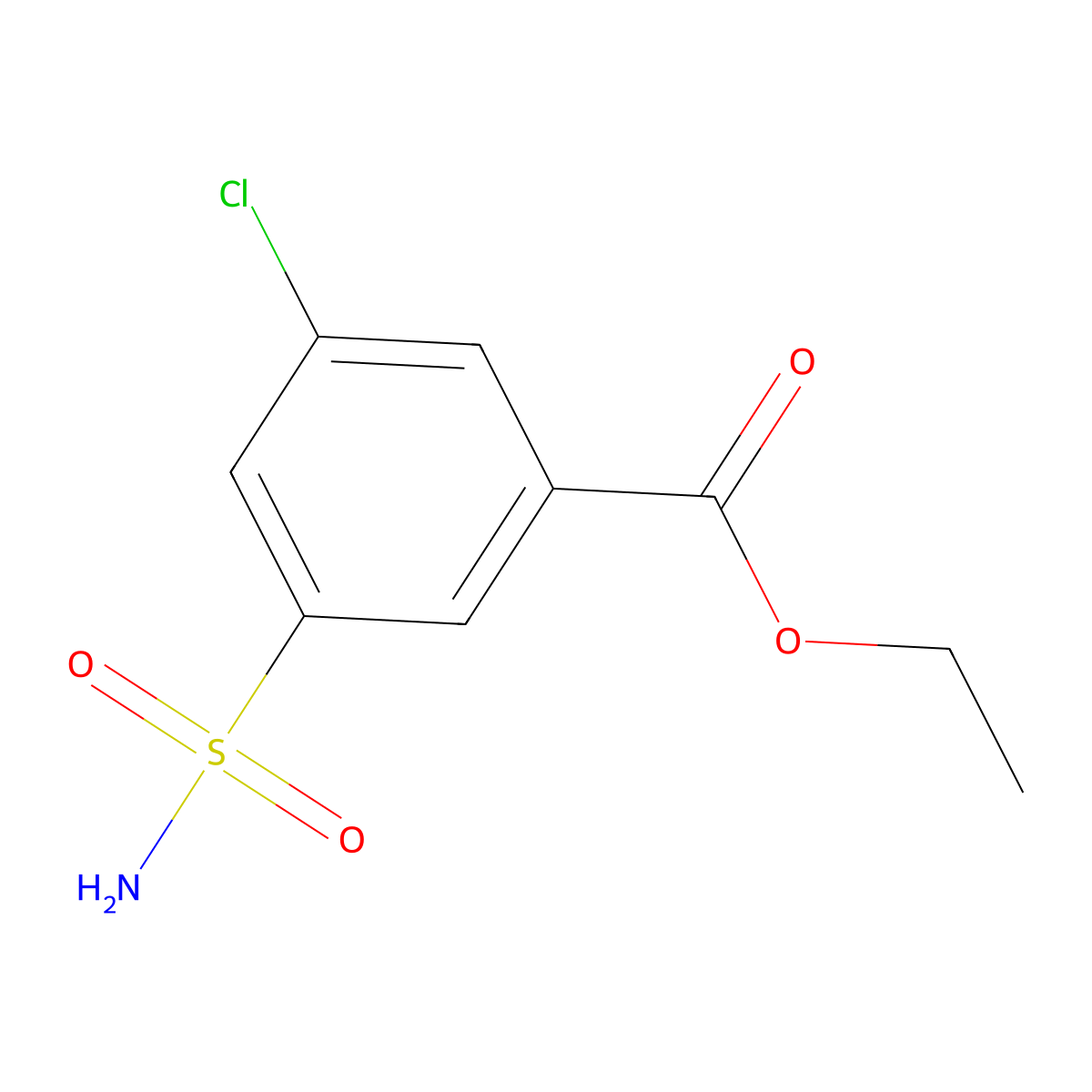 Ethyl 3-chloro-5-sulfamoylbenzoate molecular structure, CAS 1339163-01-7