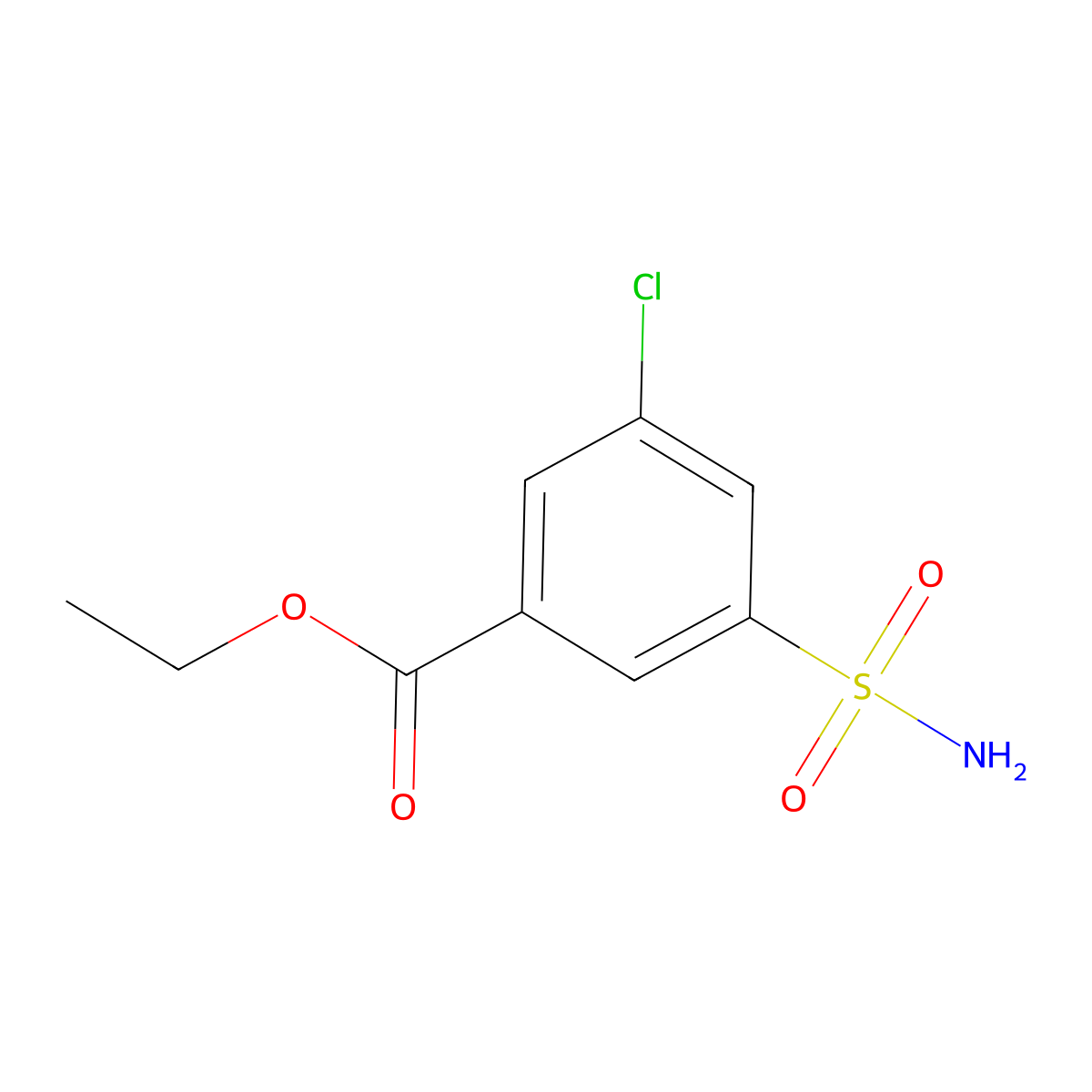 Ethyl 3-chloro-5-sulfamoylbenzoate molecular structure, CAS 1339163-01-7