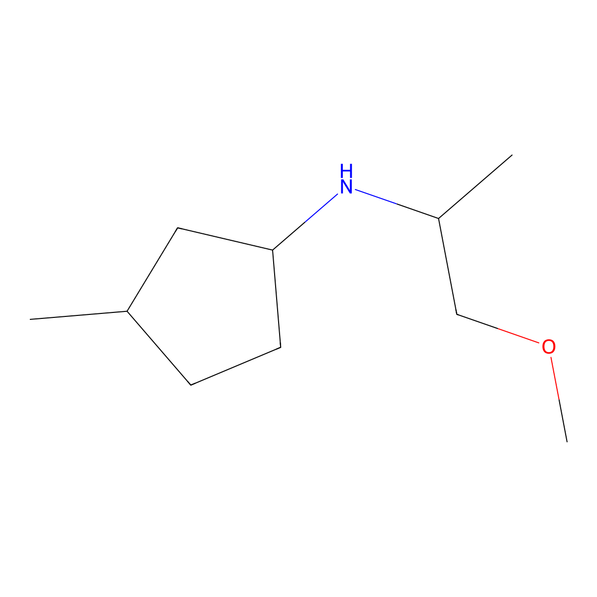 N-(1-methoxypropan-2-yl)-3-methylcyclopentan-1-amine molecular structure, CAS 1339164-87-2