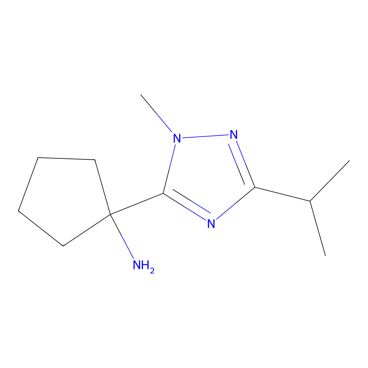 1-(3-Isopropyl-1-methyl-1h-1,2,4-triazol-5-yl)cyclopentan-1-amine molecular structure, CAS 1339168-08-9