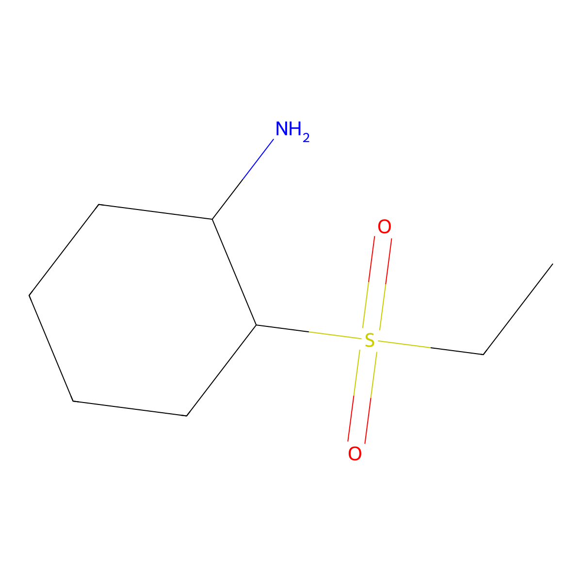 2-(Ethanesulfonyl)cyclohexan-1-amine molecular structure, CAS 1339169-30-0