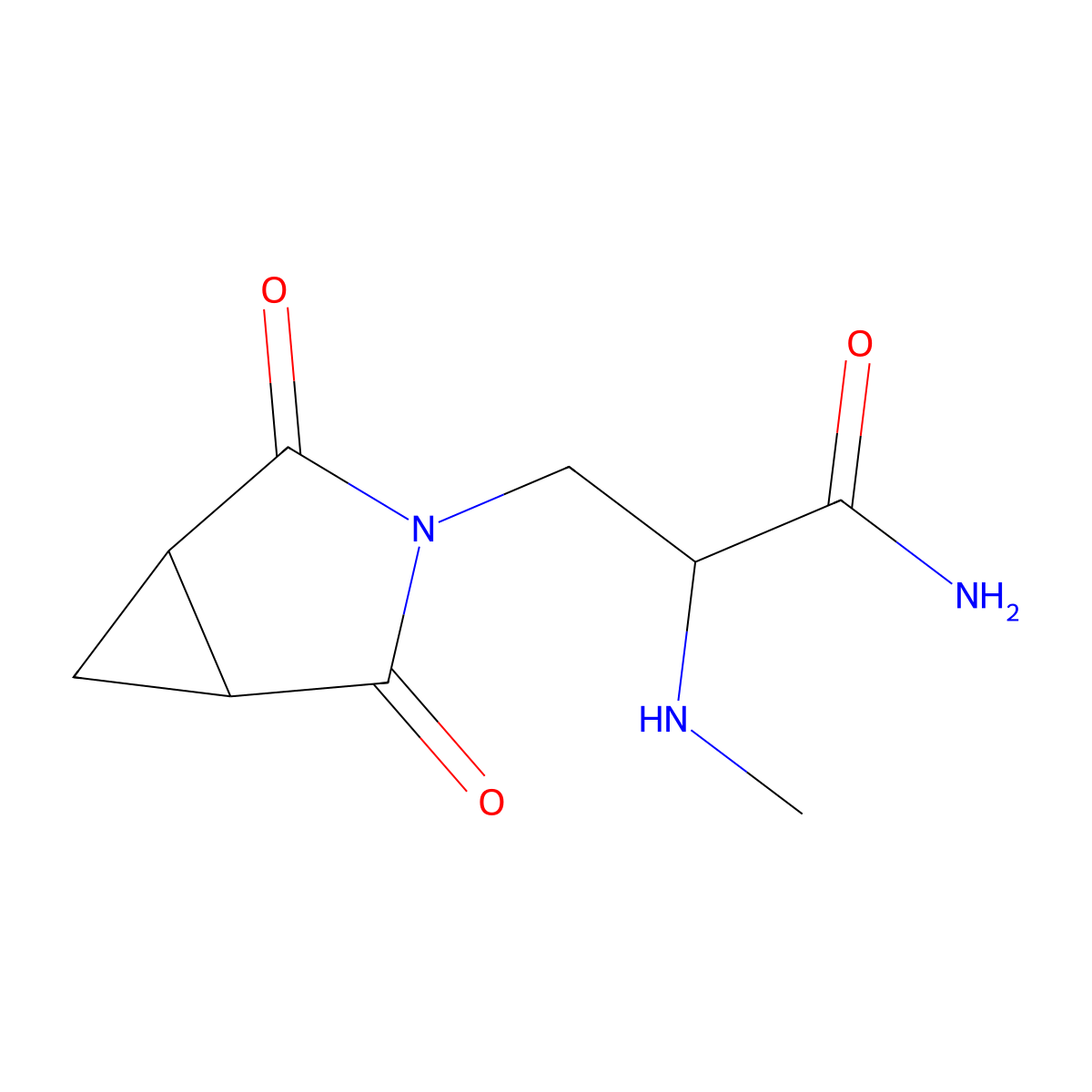 3-(2,4-Dioxo-3-azabicyclo[3.1.0]hexan-3-yl)-2-(methylamino)propanamide molecular structure, CAS 1339169-67-3