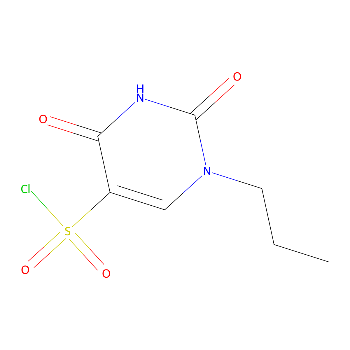 2,4-Dioxo-1-propyl-1,2,3,4-tetrahydropyrimidine-5-sulfonyl chloride molecular structure, CAS 1339172-38-1
