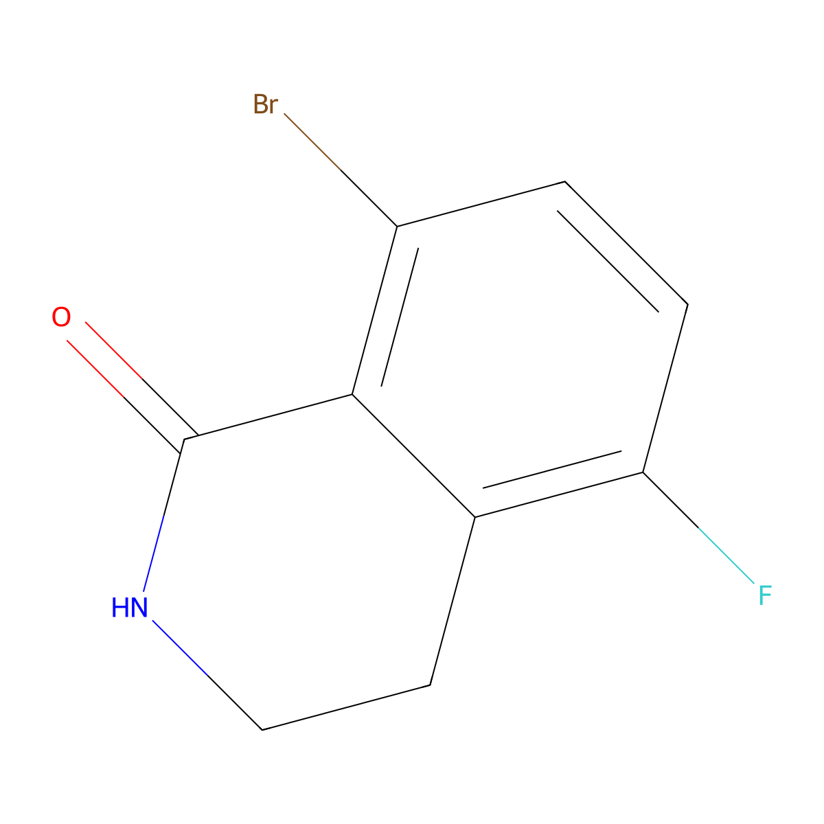 8-bromo-5-fluoro-3,4-dihydro-2H-isoquinolin-1-one molecular structure, CAS 1339172-50-7