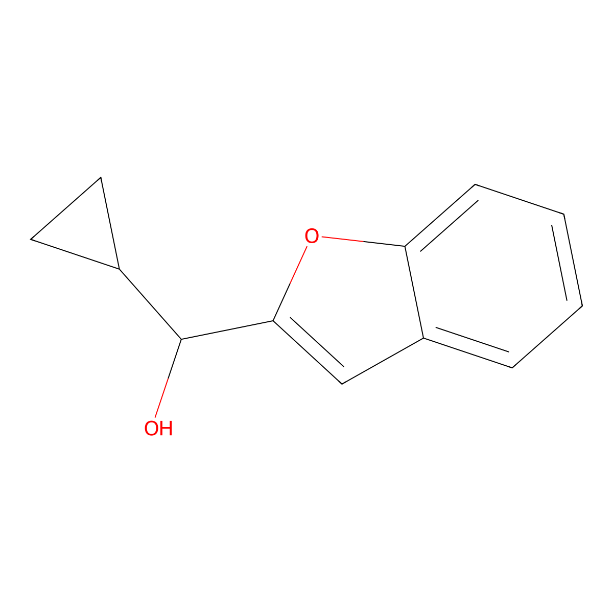 BenZofuran-2-yl(cyclopropyl)methanol molecular structure, CAS 1339173-05-5