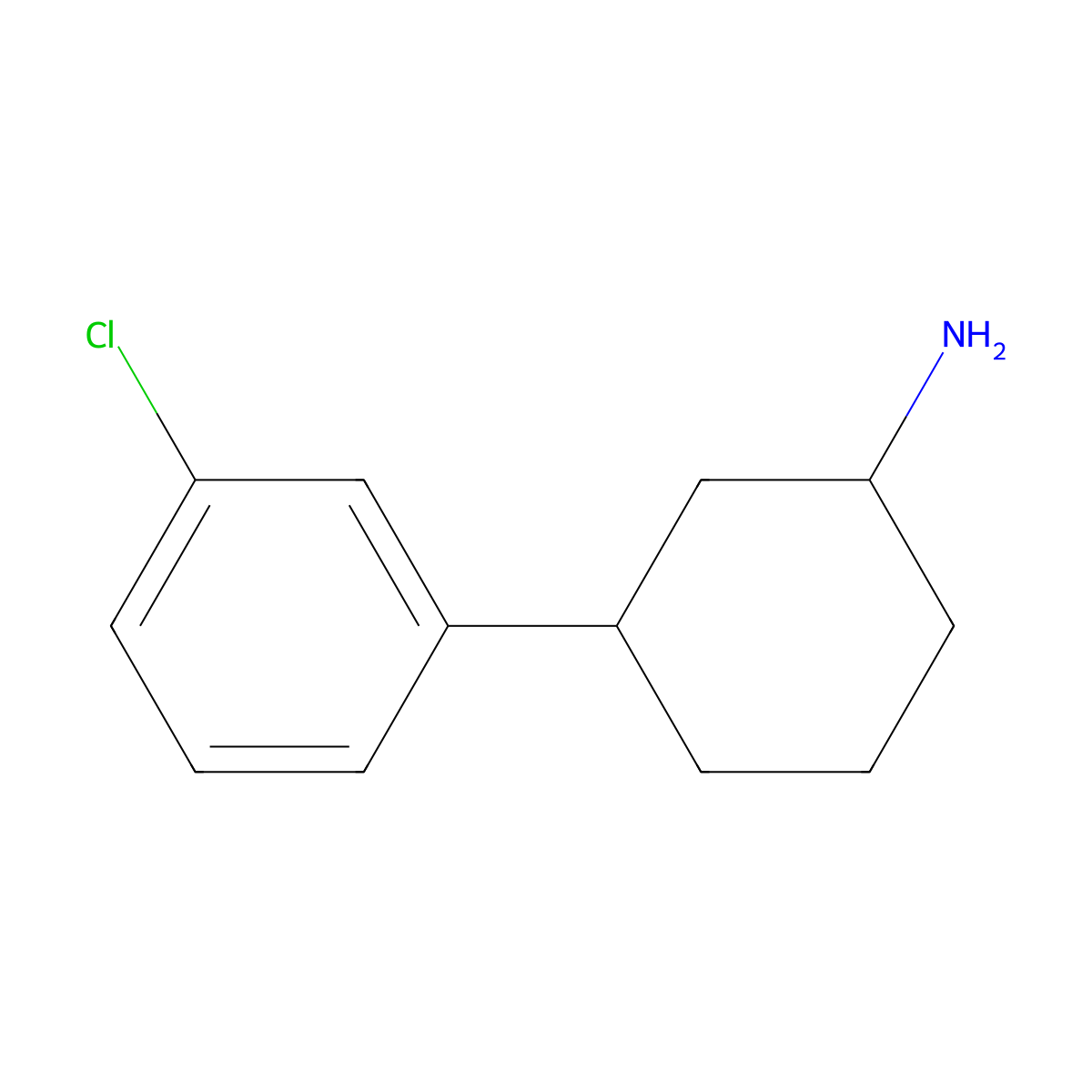 3-(3-Chlorophenyl)cyclohexan-1-amine molecular structure, CAS 1339173-40-8