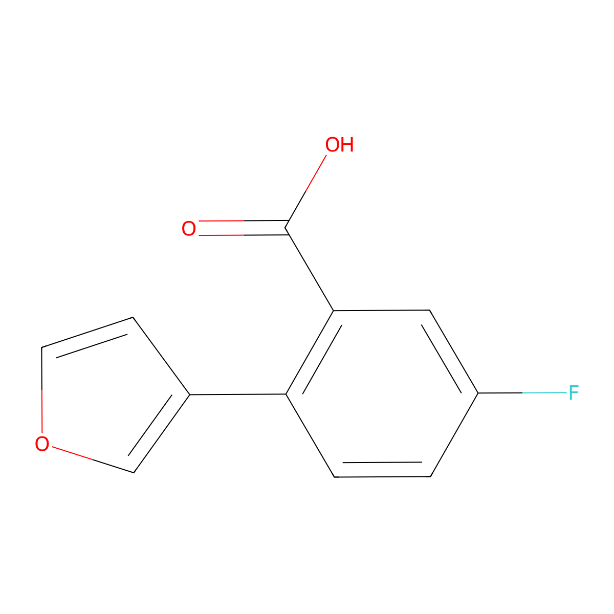 5-Fluoro-2-(furan-3-yl)benzoic acid molecular structure, CAS 1339173-68-0