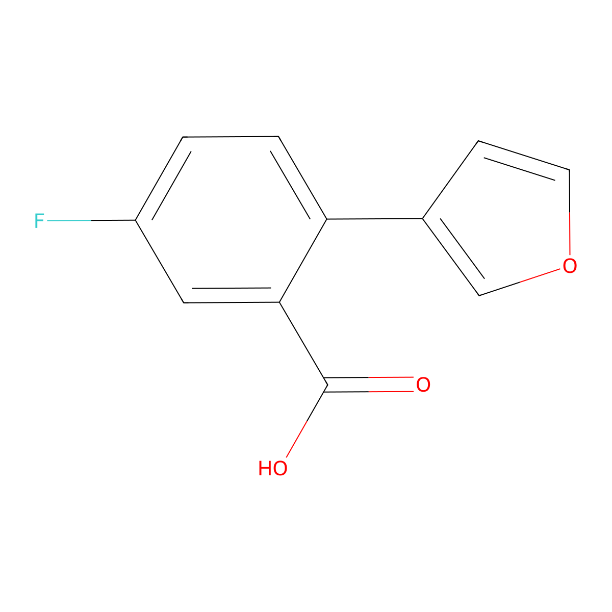 5-Fluoro-2-(furan-3-yl)benzoic acid molecular structure, CAS 1339173-68-0