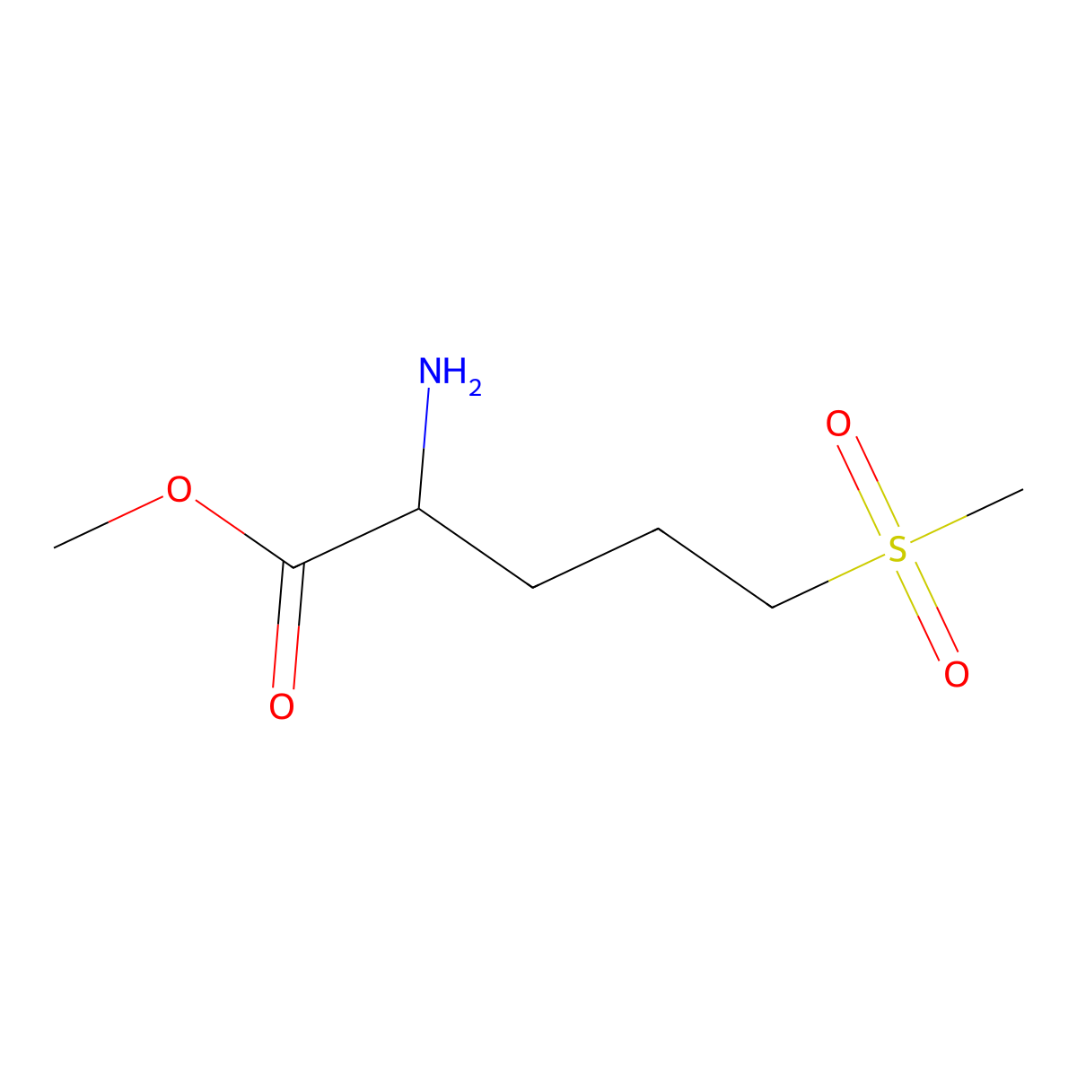 Methyl 2-amino-5-methanesulfonylpentanoate molecular structure, CAS 1339174-37-6
