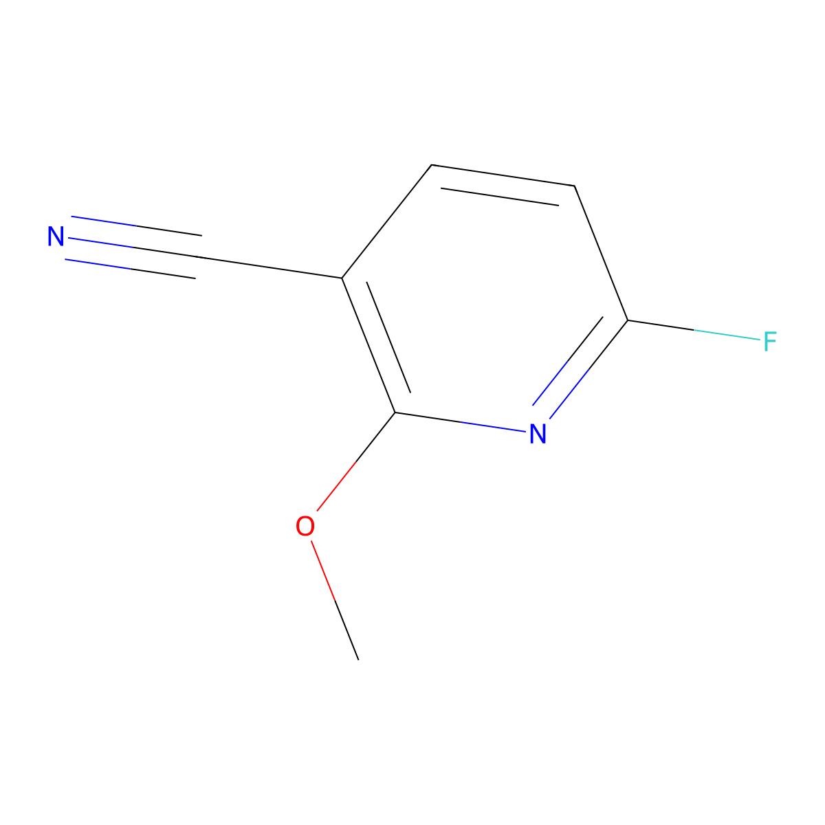 6-Fluoro-2-methoxynicotinonitrile molecular structure, CAS 1339175-72-2