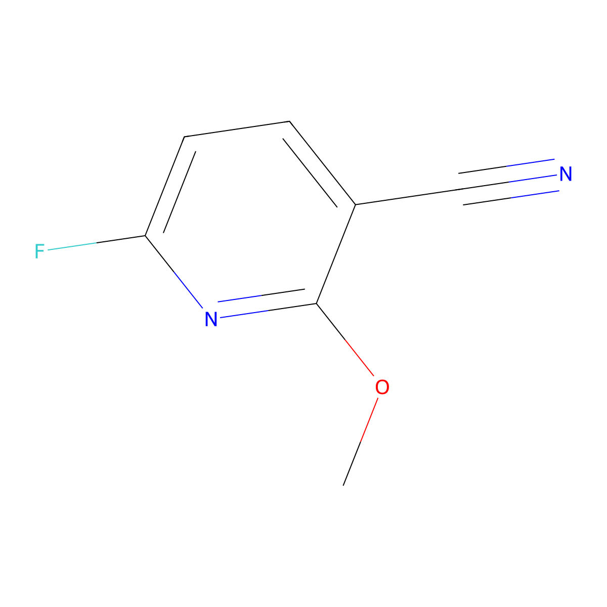 6-Fluoro-2-methoxynicotinonitrile molecular structure, CAS 1339175-72-2