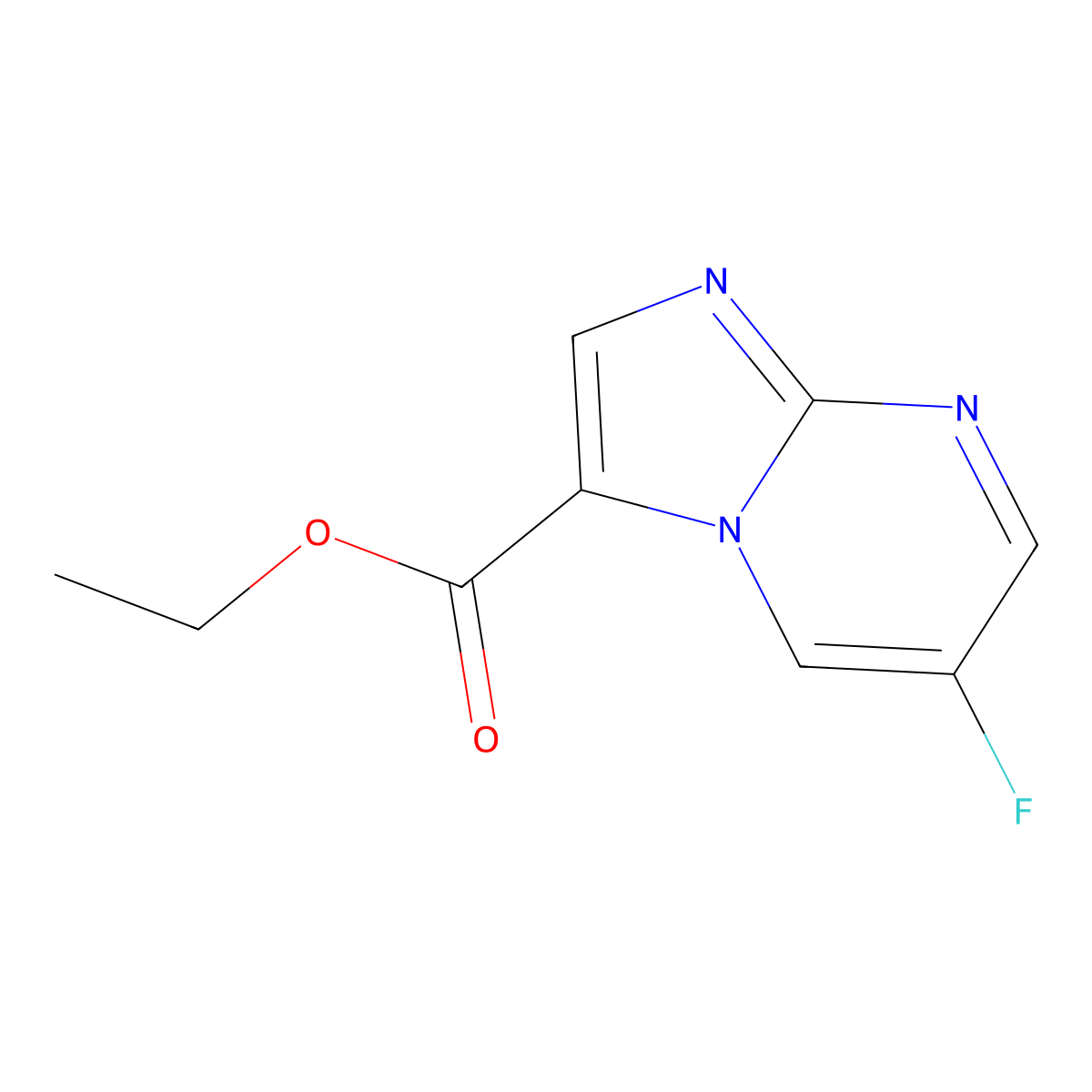 Ethyl 6-fluoroimidazo[1,2-a]pyrimidine-3-carboxylate molecular structure, CAS 1339176-02-1