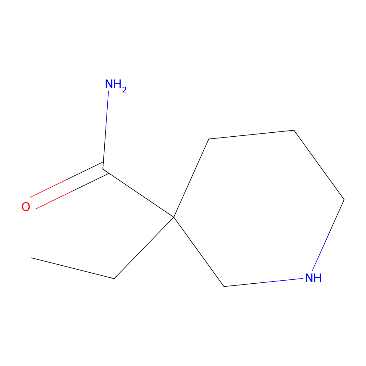 3-Ethylpiperidine-3-carboxamide molecular structure, CAS 1339176-35-0