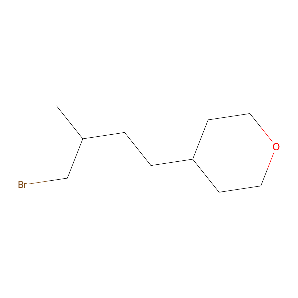 4-(4-Bromo-3-methylbutyl)oxane molecular structure, CAS 1339178-00-5