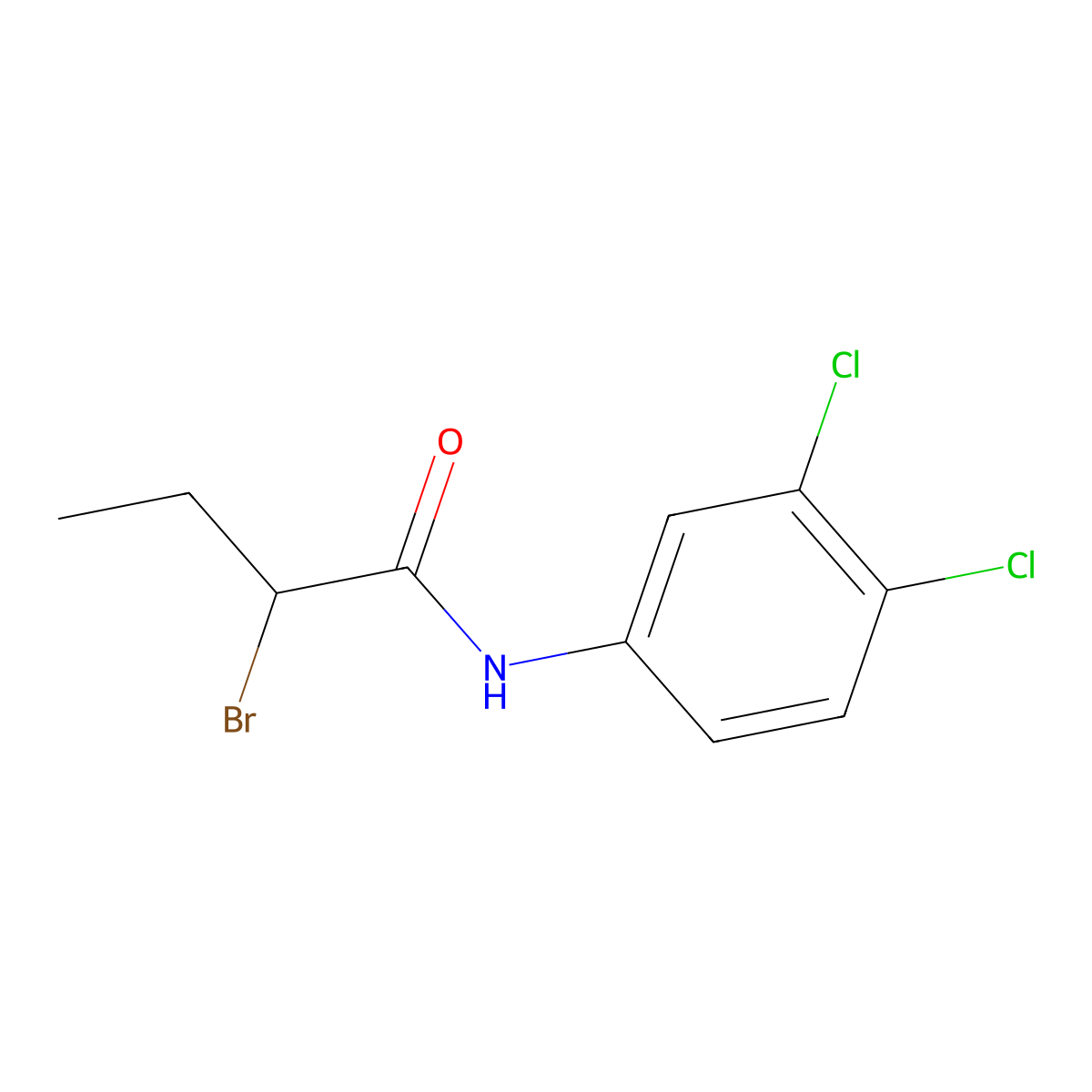 2-Bromo-N-(3,4-dichlorophenyl)butanamide molecular structure, CAS 1339178-53-8