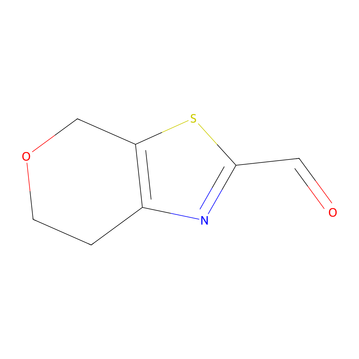 4H,6H,7H-pyrano[4,3-d][1,3]thiazole-2-carbaldehyde molecular structure, CAS 1339178-64-1