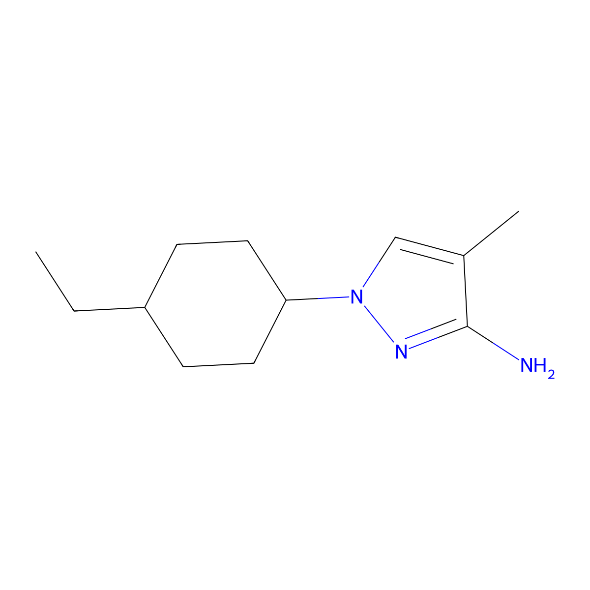 1-(4-Ethylcyclohexyl)-4-methyl-1h-pyrazol-3-amine molecular structure, CAS 1339178-77-6