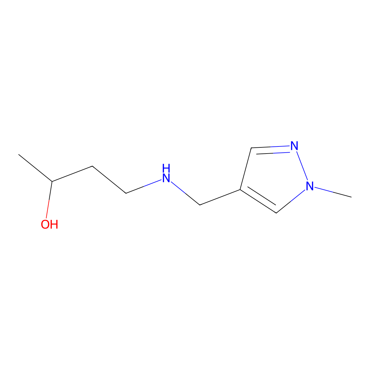 4-{[(1-methyl-1H-pyrazol-4-yl)methyl]amino}butan-2-ol molecular structure, CAS 1339179-24-6